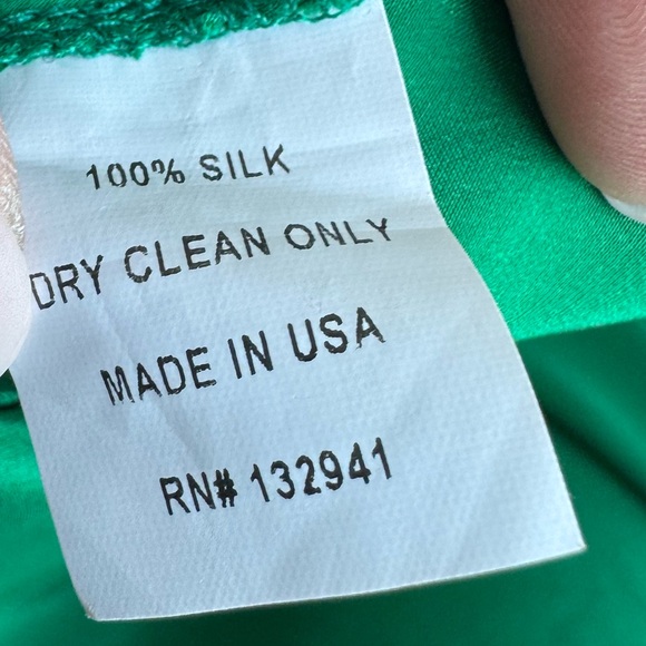 Amanda Uprichard Camela Mini Dress Emerald Green 100% Silk Women Large Mini - Picture 3 of 10